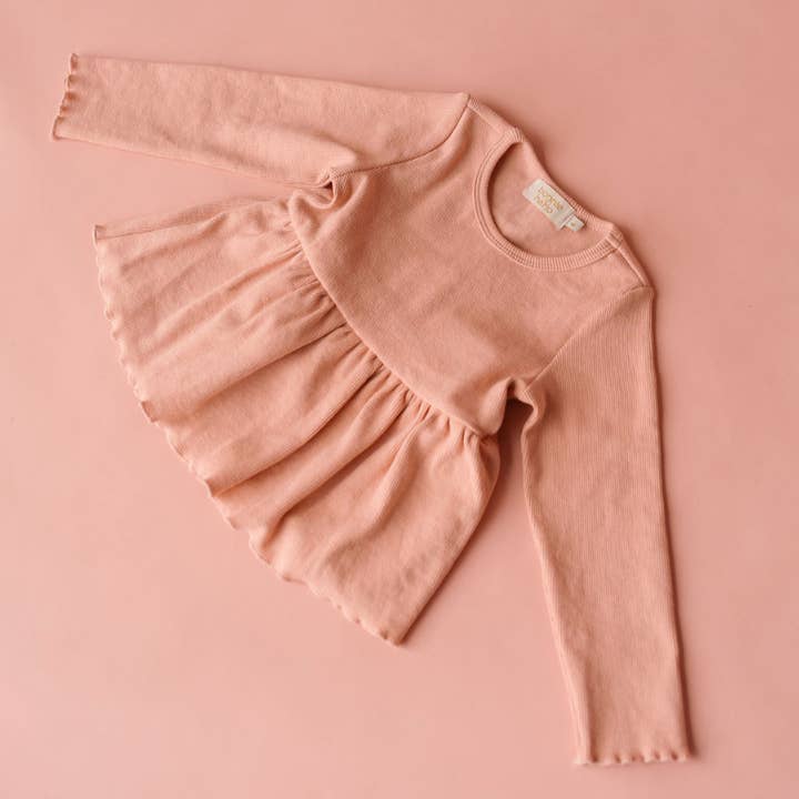 Bonnie and Harlo - Vendita all'ingrosso Maglietta - Bambini - Top Peplo a maniche lunghe | Rosa