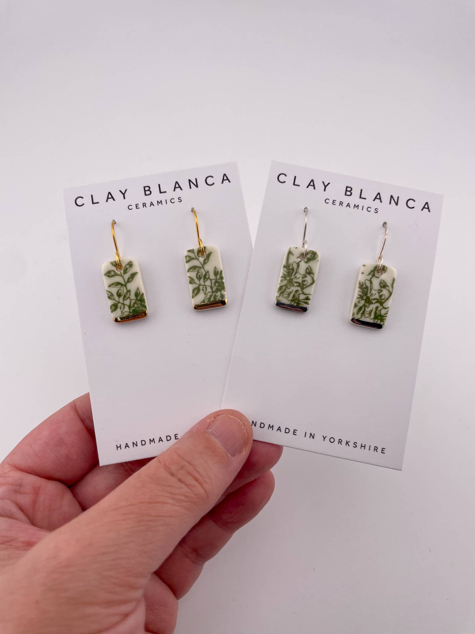 Clay Blanca - Wholesale Dangle Earrings - Green China Short Rectangle Dangle earrings (Options)1