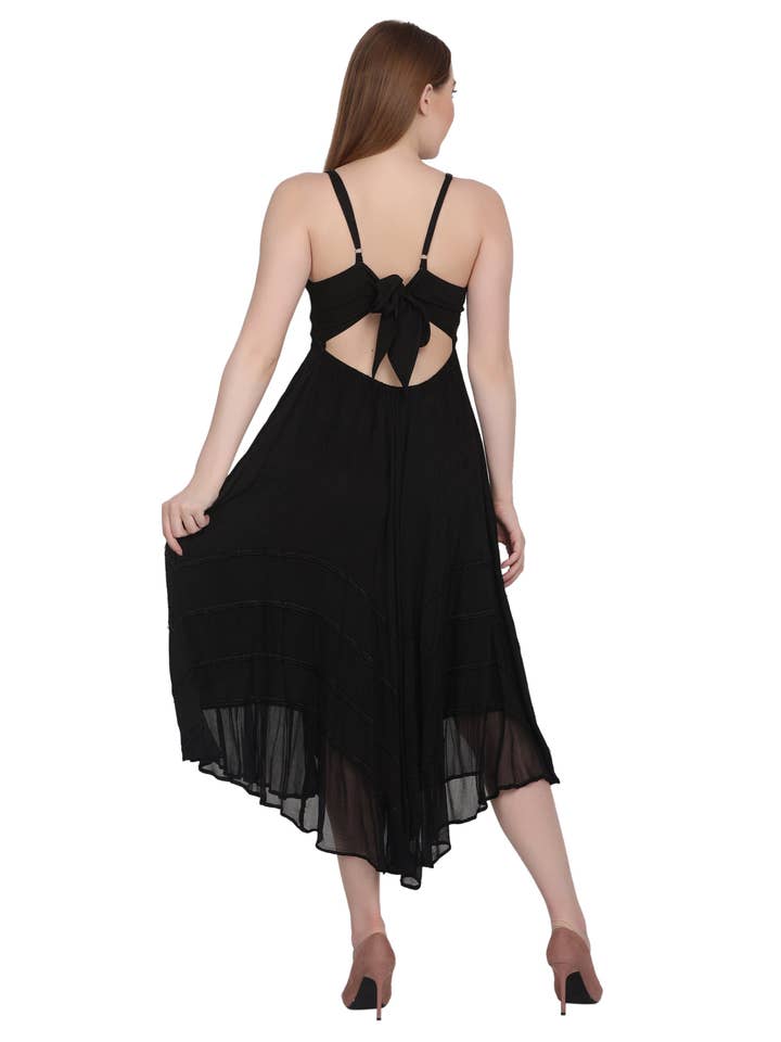 Advance Apparels - Wholesale Dress - Women's - Back Tie Acid Wash Dress (S/M-1X/2X) 4 Colors ADL-303337