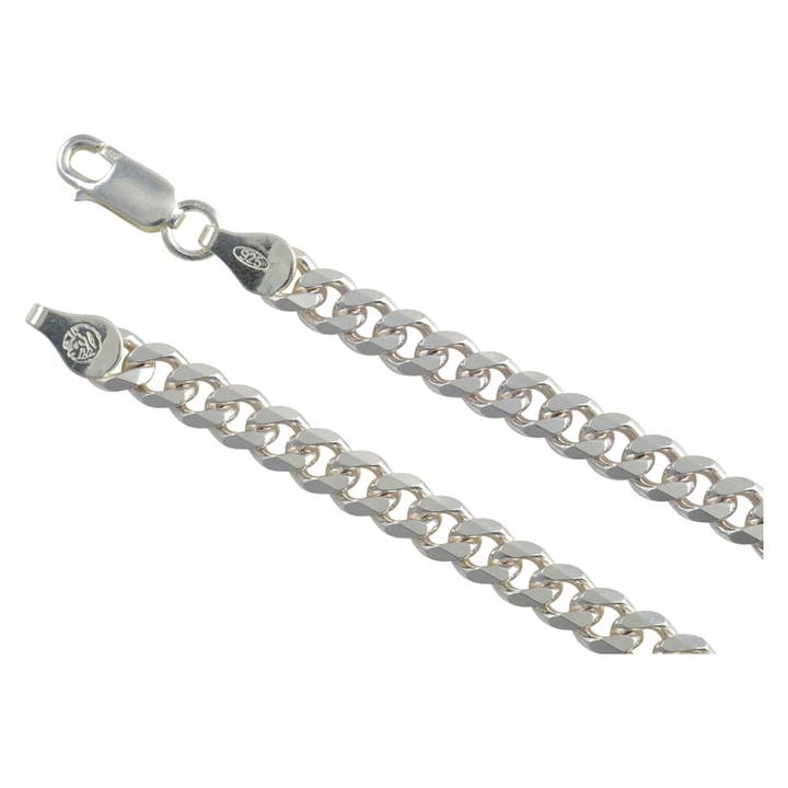 Sterling Silver Curb 150 6mm Armbandskedja Italienska Italien Solida Herrsmycken för wholesale av Select Lines
