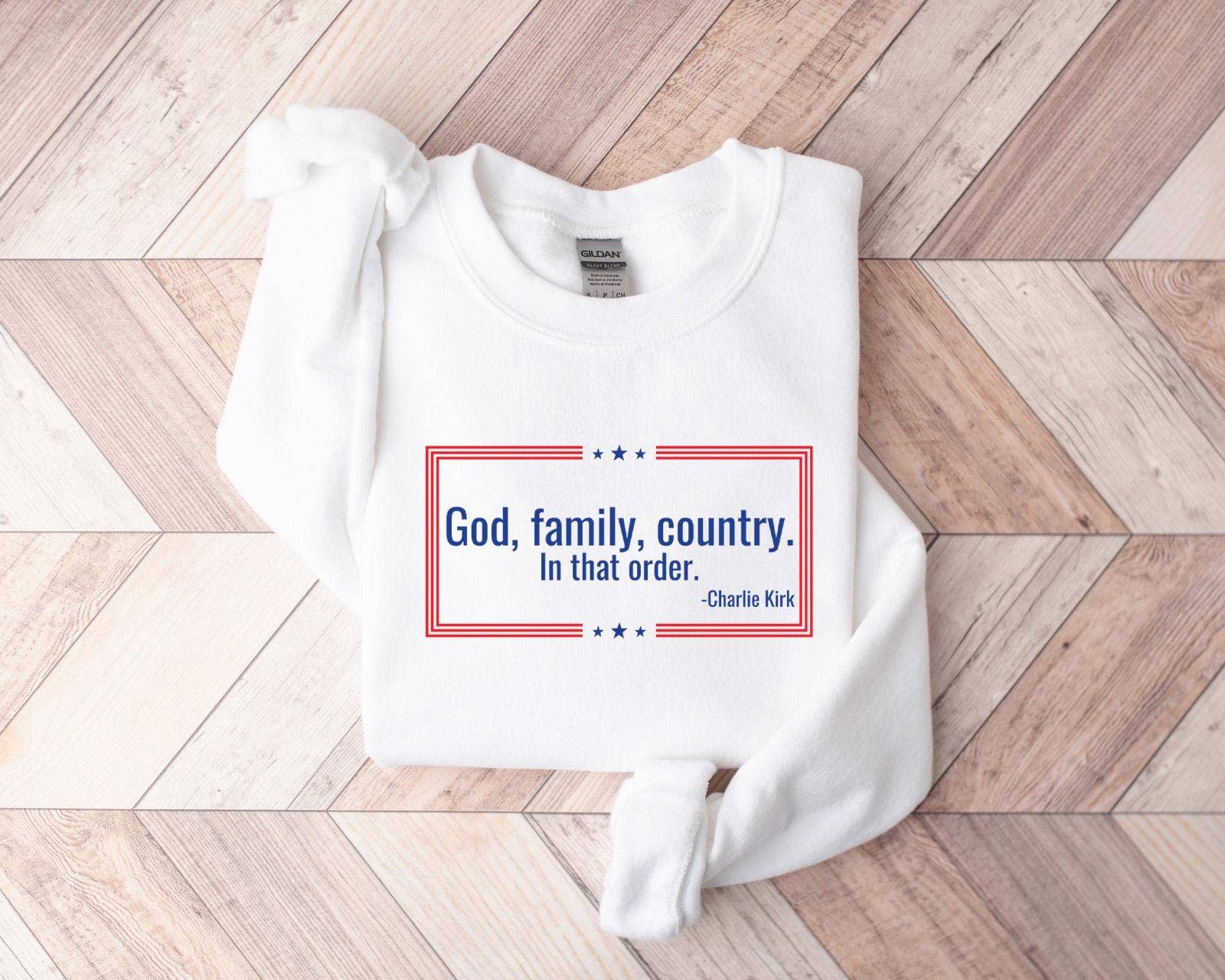 CVH DREAMY LTD - Wholesale T-Shirt (Graphic) - Women's - Charlie Kirk Tribute God Family Country Sweatshirt, C.K. Tee2