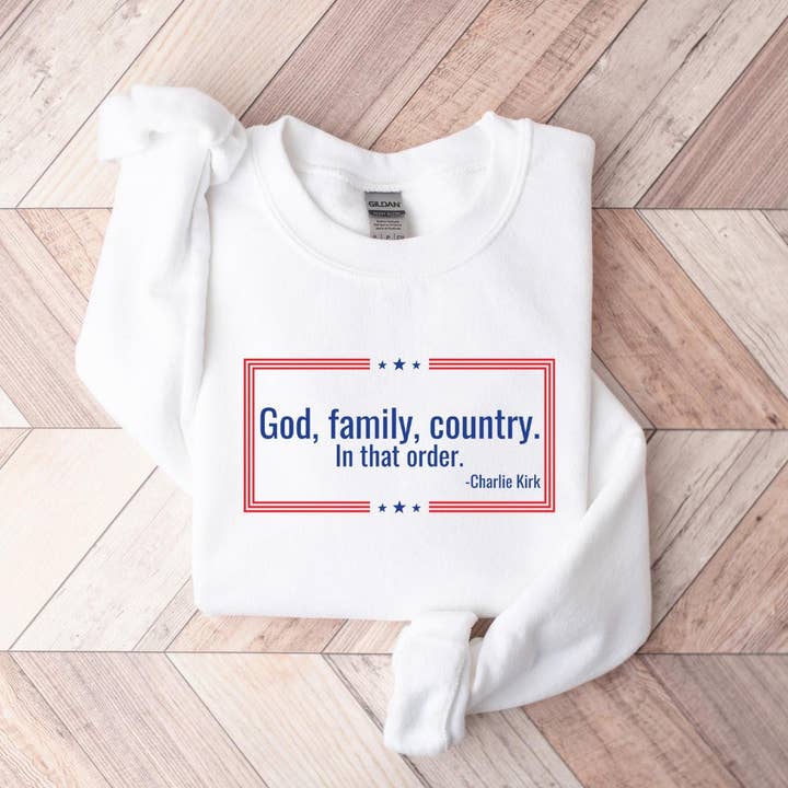 CVH DREAMY LTD - Wholesale T-Shirt (Graphic) - Women's - Charlie Kirk Tribute God Family Country Sweatshirt, C.K. Tee2
