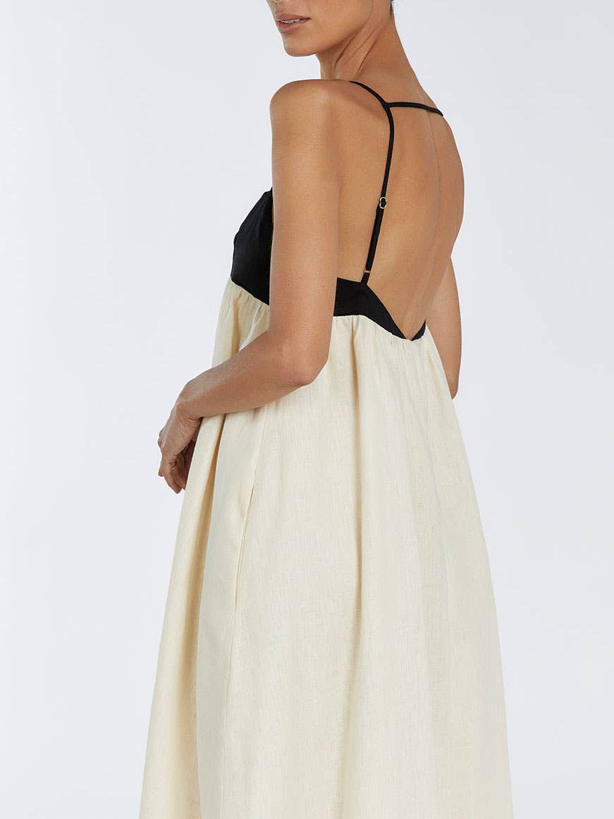 Beige Cotton Minimalism Spaghetti straps maxi dress for wholesale on Faire22