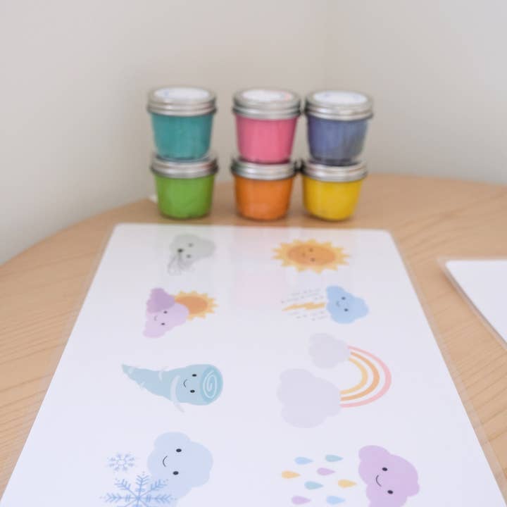 GoodnightFox - Wholesale Placemat - Play Dough Placemat Alphabet, Numbers, Solar System, Colors, Weather