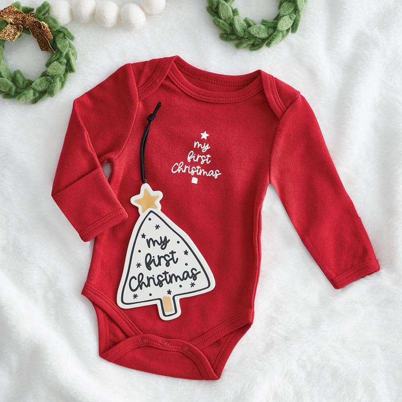 Stephan Baby by Creative Brands - Wholesale Bodysuit (Non-Footed) - Baby - Long Sleeve Snapshirt - My First Christmas 6-12 Mo3