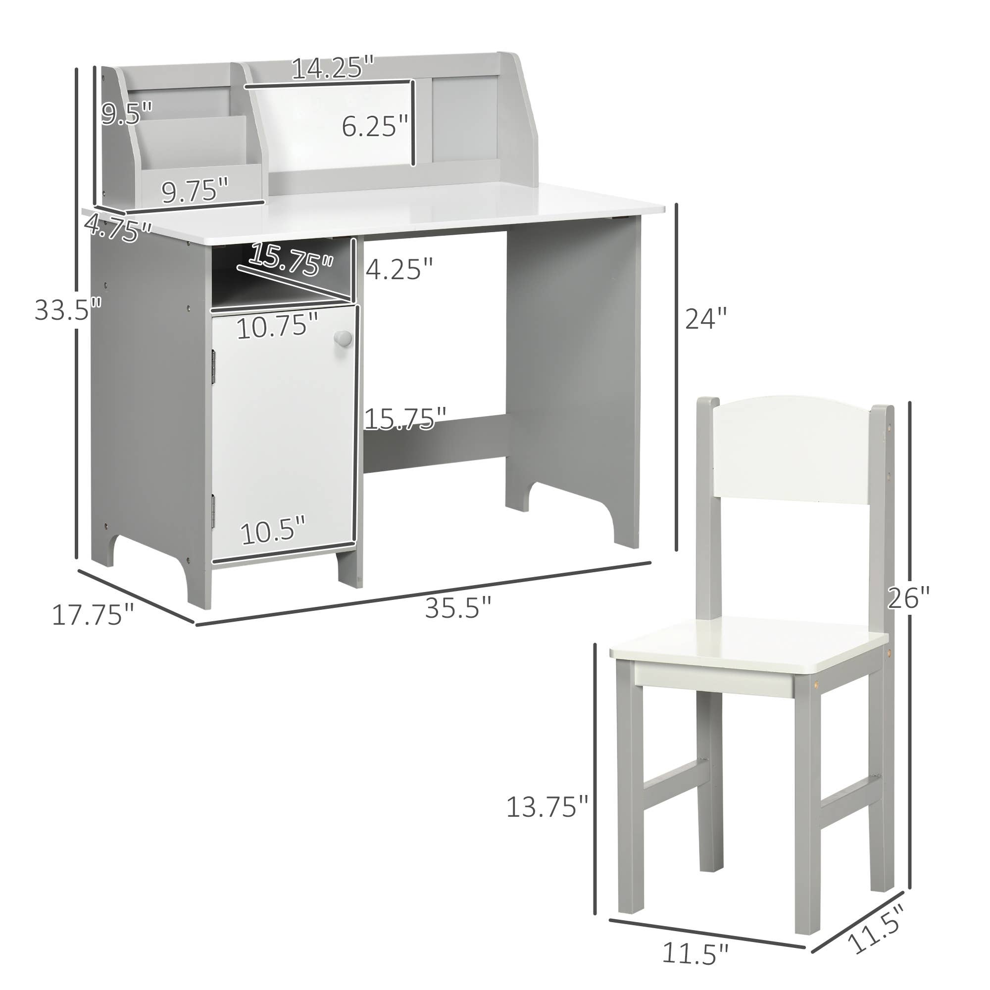 39F Inc. - Wholesale Chair - Kids - Kids Study Desk and Chair Set with Storage, Gray6