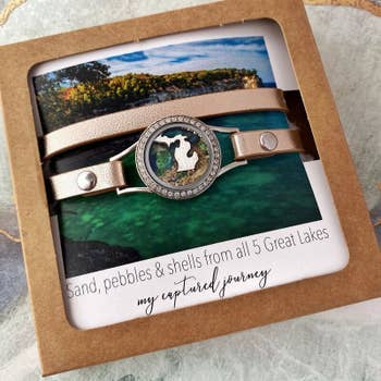 My Captured Journey - Wholesale Locket Necklace - 5 Great Lakes Michigan Beach Necklace, Locket necklace12