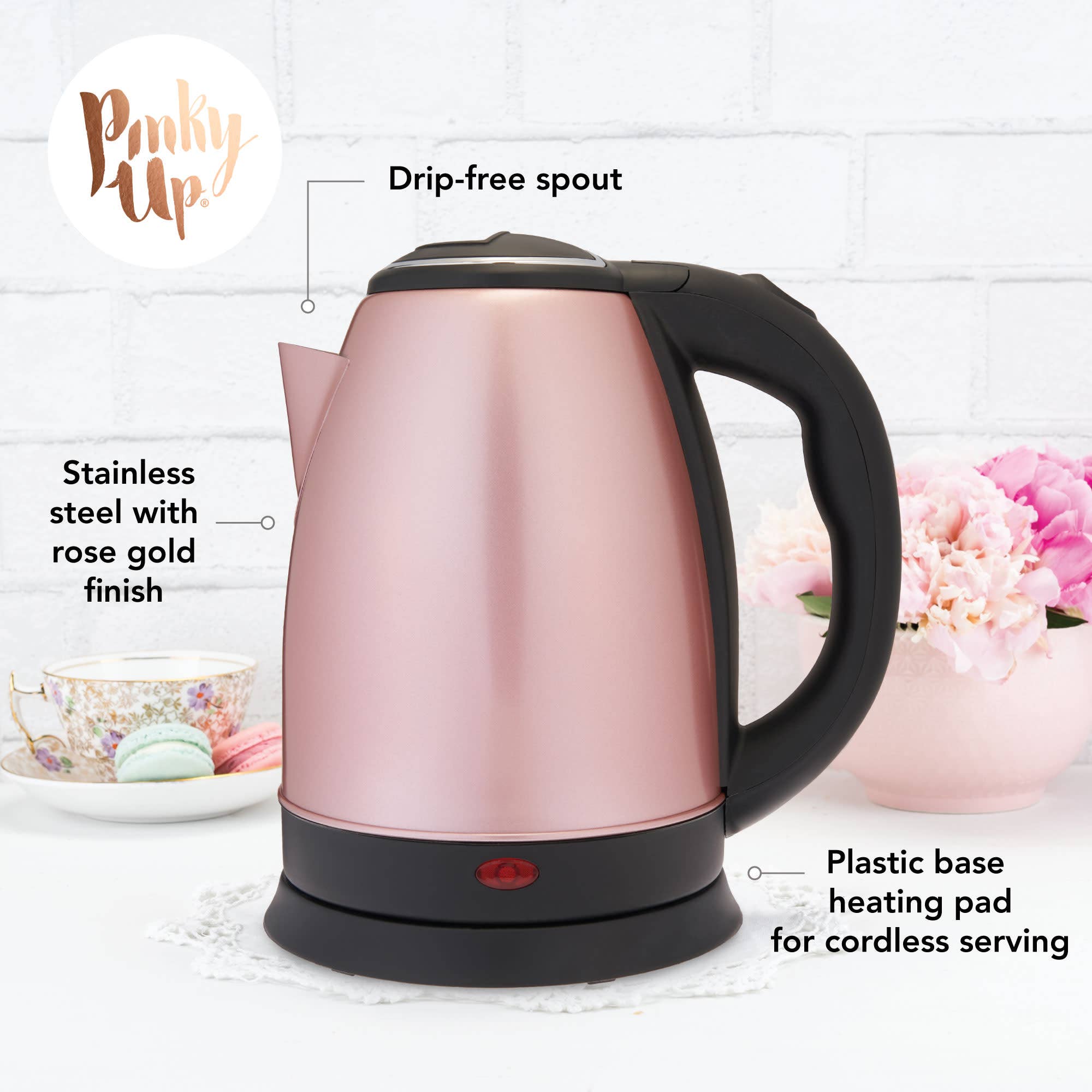 Pinky Up - Wholesale Electric Kettle - Parker™ Stainless Steel Electric Tea Kettle 56oz Rose Gold7