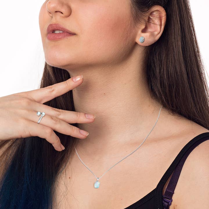 Nature Crafts - Wholesale Jewelry Set - 925 Natural Ethiopian Opal Rough Gemstone Gift-Set For Women1