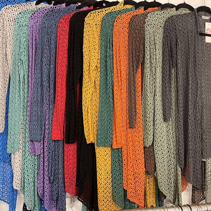 Dance in Paris - Wholesale Cardigan - Women's - Short Soft Stretchy Rayon Laser Cut Cardigan