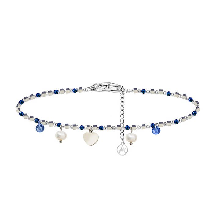 AMORINO SRL - Wholesale Charm/Dangle Bracelet - HEART & PEARL CHARM BRACELET WITH ZIRCONIA7