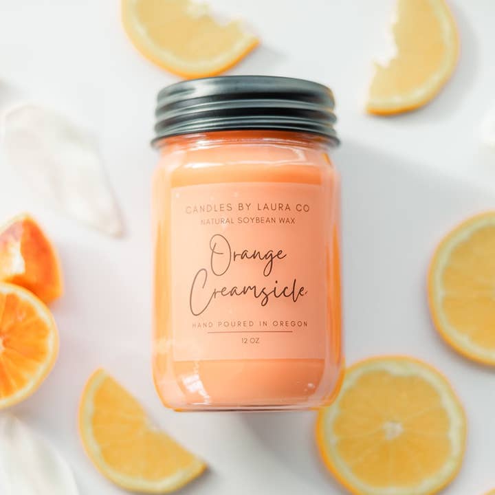 Candles By Laura - Wholesale Jar/Filled Candle - Orange Creamsicle Soy Jar Candle