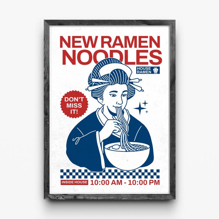 New Ramen Noodles, Dont Miss It, Foodie wall art colour prin for wholesale by HOARE