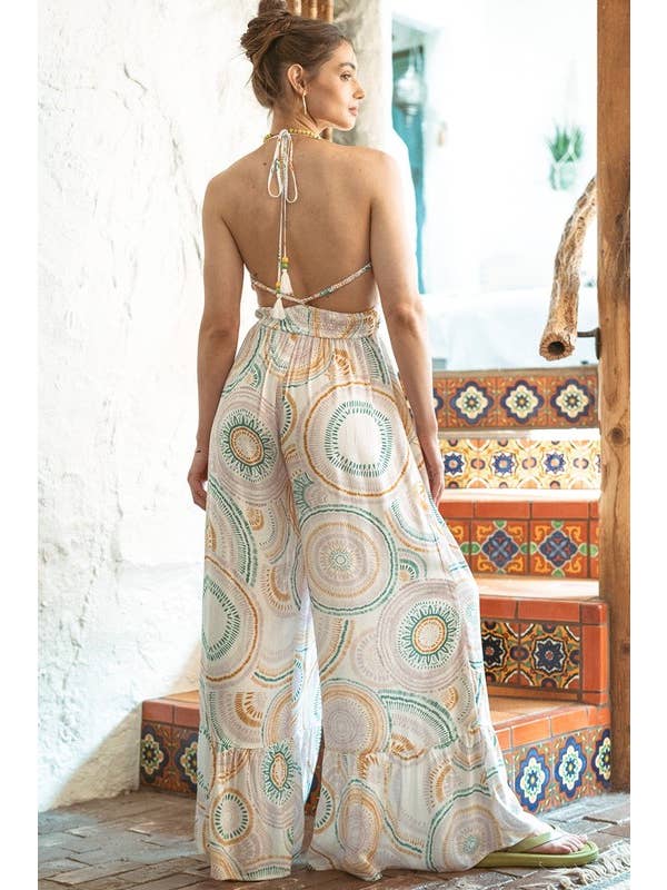 Off White Printed Cut Out Jumpsuit for wholesale on Faire6