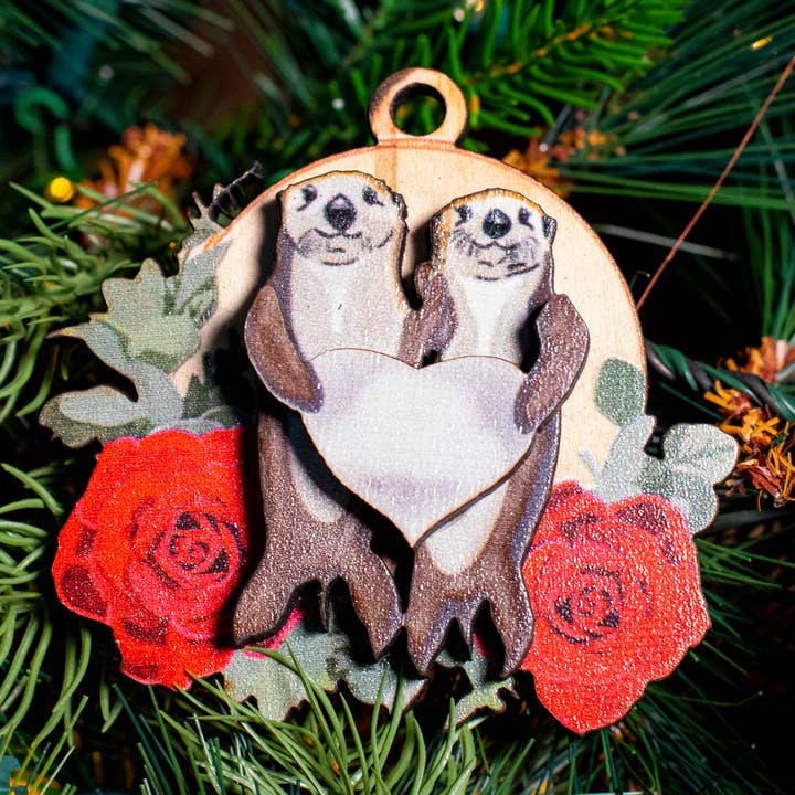 My Otter Half 3D Wood Ornament for wholesale by Art For The Young At Heart