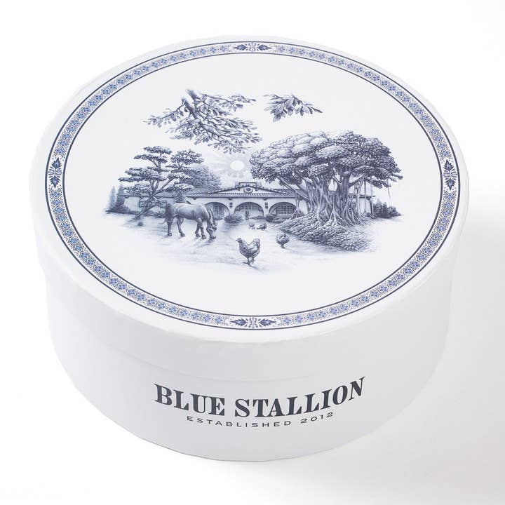 Blue Stallion Farm - Wholesale Serve Bowl - BLUE & WHITE GERTRUDE SALAD BOWLS SET OF 4 WITH GIFTBOX6