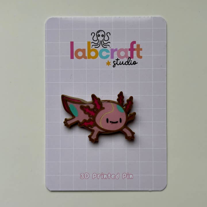 Cute Kawaii Axolotl - 3D Printed Pin - Cute Accessory for wholesale by Labcraft Studio