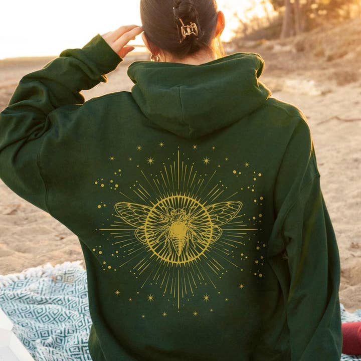 Starburst Moth Hoodie | Graphic Nature Hoodie for wholesale by Sisterly Gifts Shop