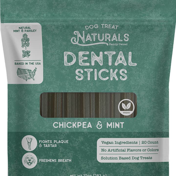 Dog Treat Naturals - Wholesale Pet Treats - Dog - Chickpea & Mint Dental Sticks