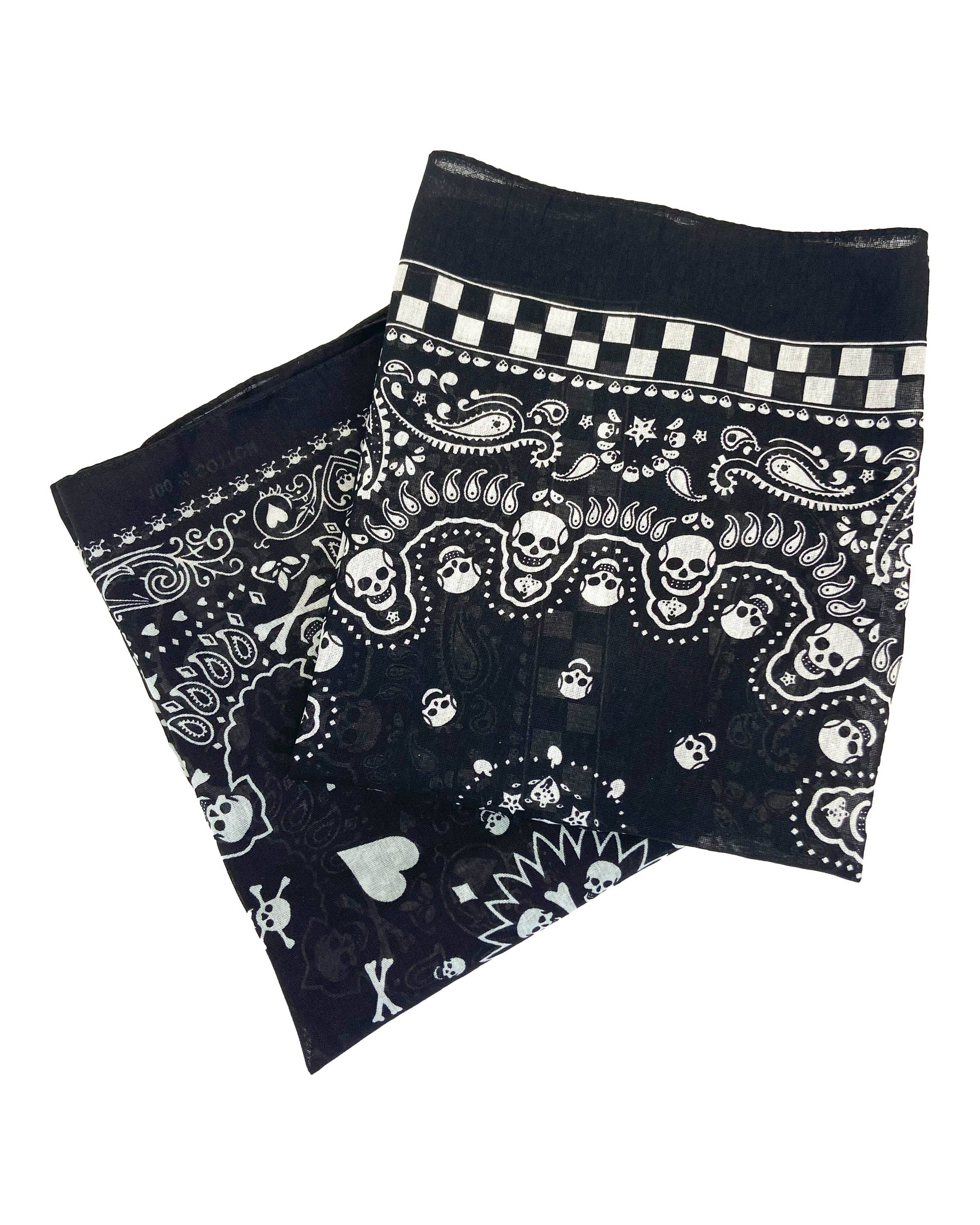 Checker Skull Black And White Bandana for wholesale on Faire1