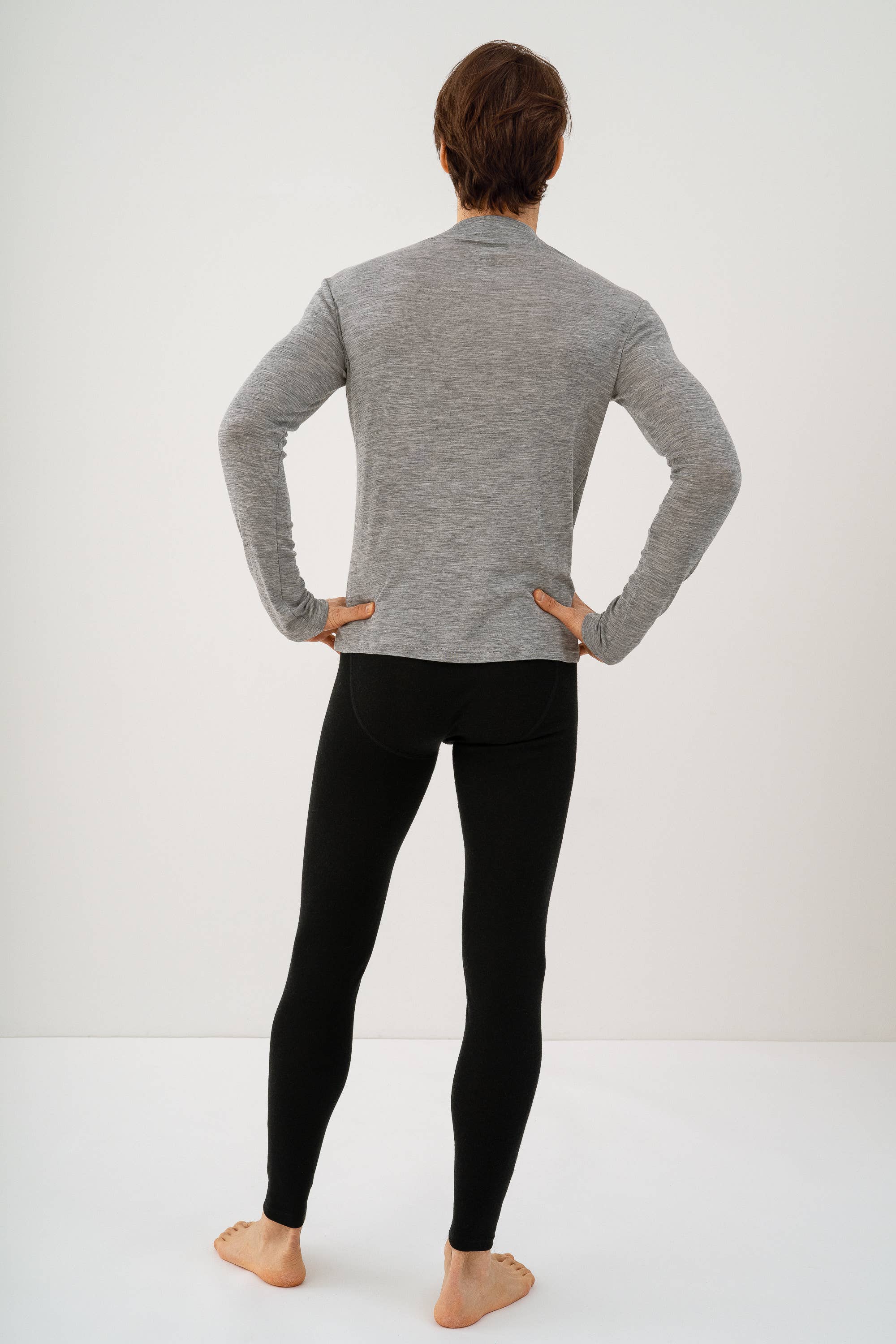 linenease - Vente T-shirt – homme - Chemise à manches longues col roulé en laine mérinos pour homme5