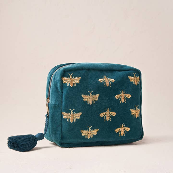 Elizabeth Scarlett Ltd - Wholesale Toiletry Bag - Women's - Honey Bee Rich Blue Wash bag