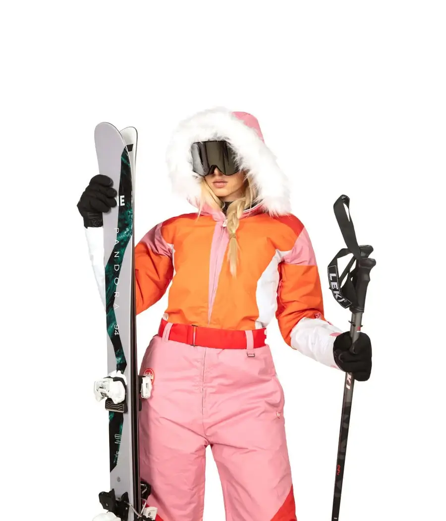 Tipsy Elves - Wholesale Ski Suit - Women's - Strawberry Shredder Snow Suit - Women's Colorblock Ski Suit2