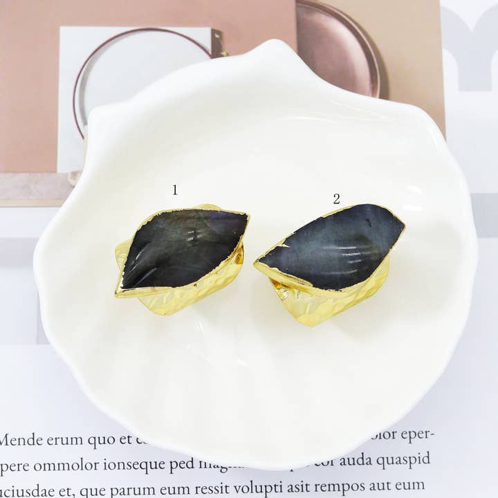 Gold Labradorite Adjustable Ring, Sku#YT37 for wholesale by BestBeads&Beyond