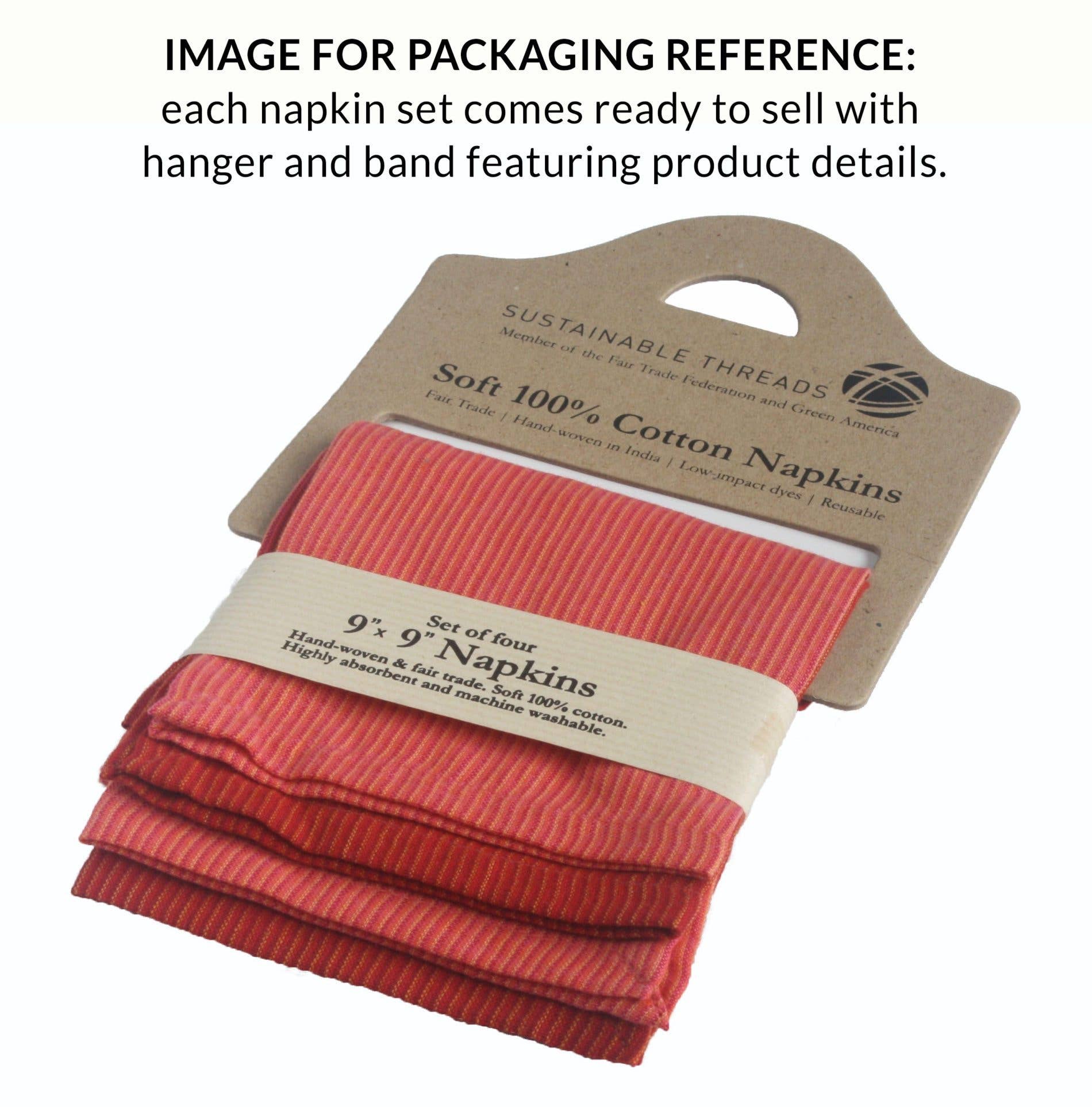 Sustainable Threads - Wholesale Dinner & Cloth Napkin - Cotton Napkins | Hand Block Printed | Mirth | Set of 42