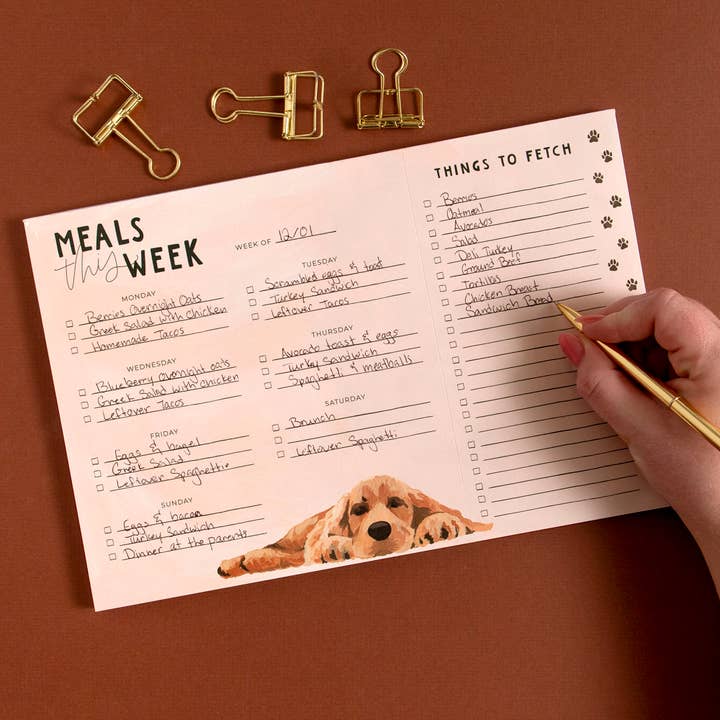 Things to Fetch Dogs Menu Market Notepad for wholesale by 1canoe2 | One Canoe Two Paper Co.