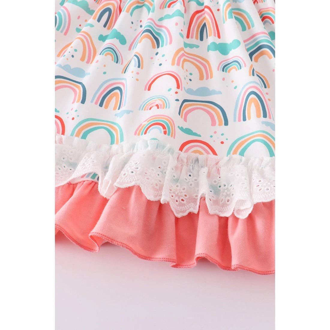 Miss Q Baby – Engroshandel Kjole - Børn – Pink Plaid Rainbow Ruffle Kjole2