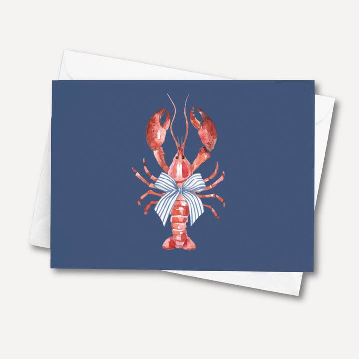 Lobster Bow Folded Nautical Note Cards | Set of 10 for wholesale by Note Worthy Paper Place