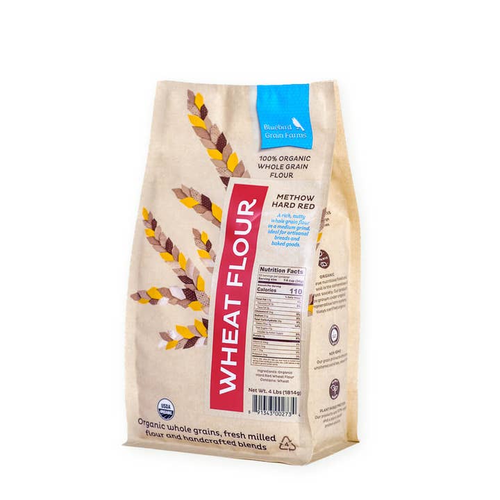 Organic Hard Red Wheat Flour - 4 lb for wholesale by Bluebird Grain Farms