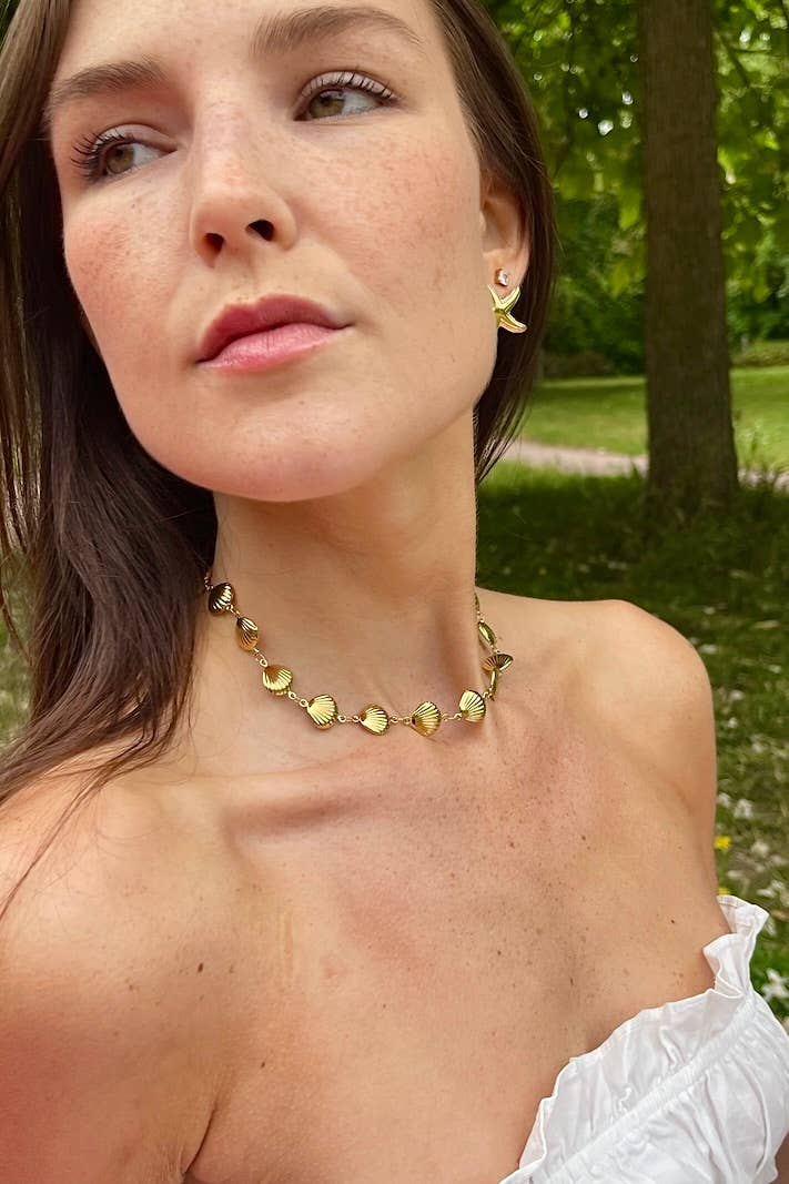 Gold Stainless steel necklaces 224AQ165 for wholesale on Faire1