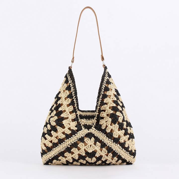 ACCITY - Wholesale Beach Bag - POPULAR RETRO ETHNIC STYLE PAPER ROPE WOVEN BAG_CWAB4695