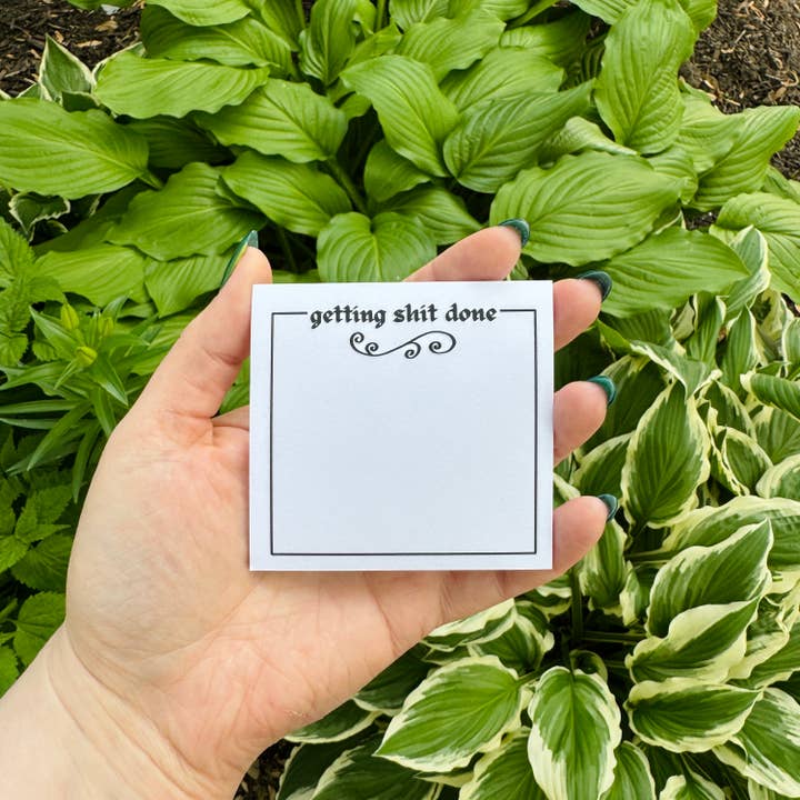 Getting Shit Done Sticky Notes 50 Sheets Recyclable for wholesale by Hawburns Studio