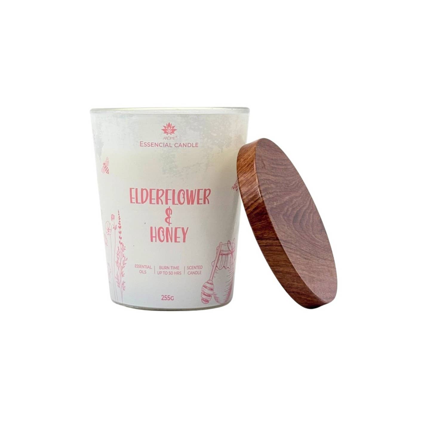 SferaNatura by INCI SRL - Wholesale Jar/Filled Candle - ARÔME Elderflower & Honey Candle 255 g Glass