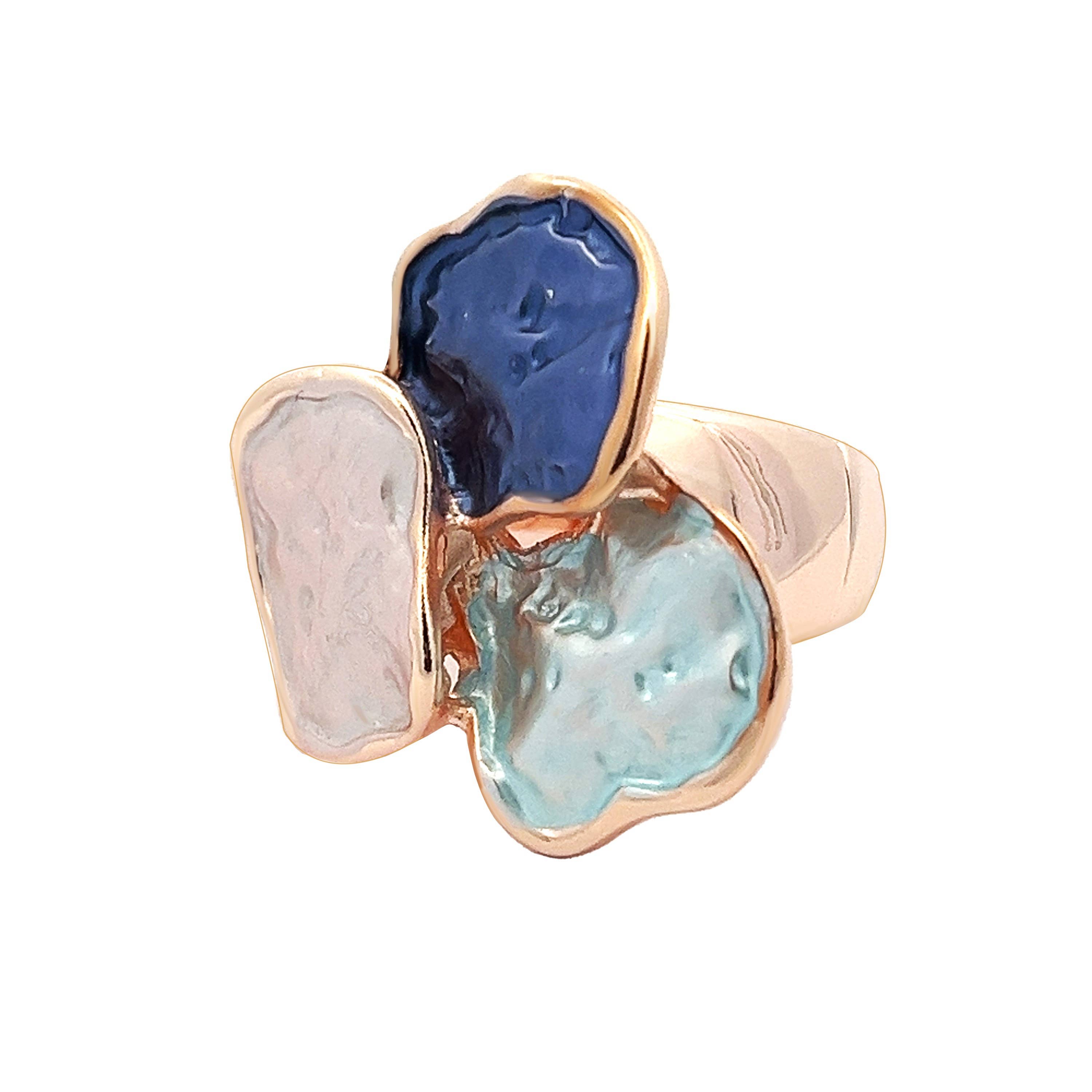 AMORINO SRL - Wholesale Cocktail/Statement Ring - CLOVER ENAMELED ELASTIC RING - SW23456E1800