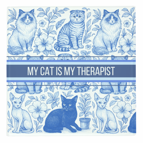 ART WOW – wholesale Coasters – Coasters 'My Cat Is My Therapist toile'1