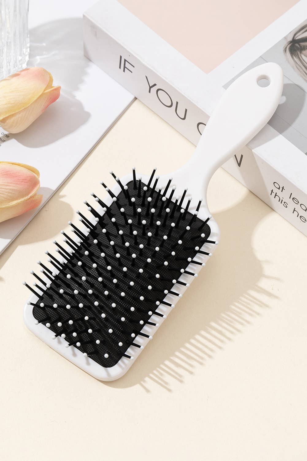 Iceland Blue  LDC Flower Bow Print Large Paddle Air Cushion Comb for wholesale on Faire1