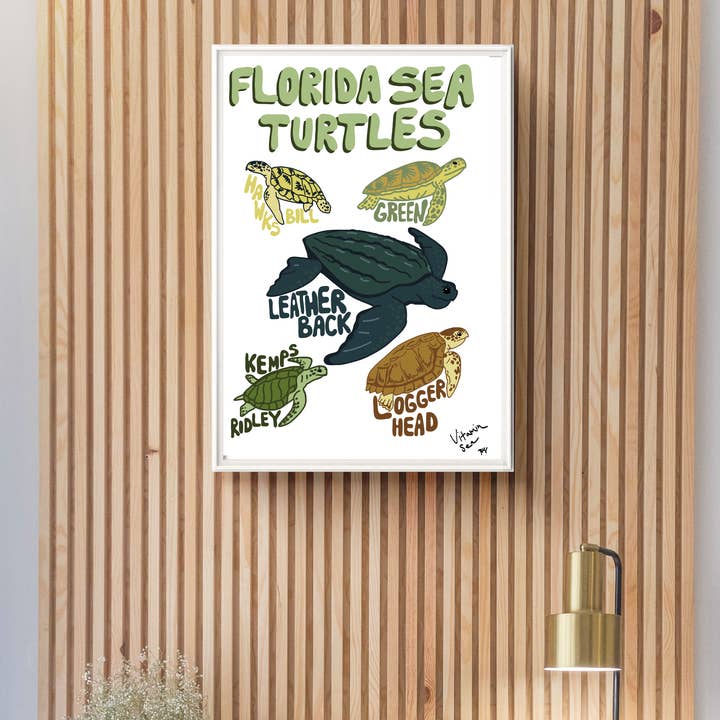 Florida Sea Turtle Print for wholesale by Vitamin Sea Clothing