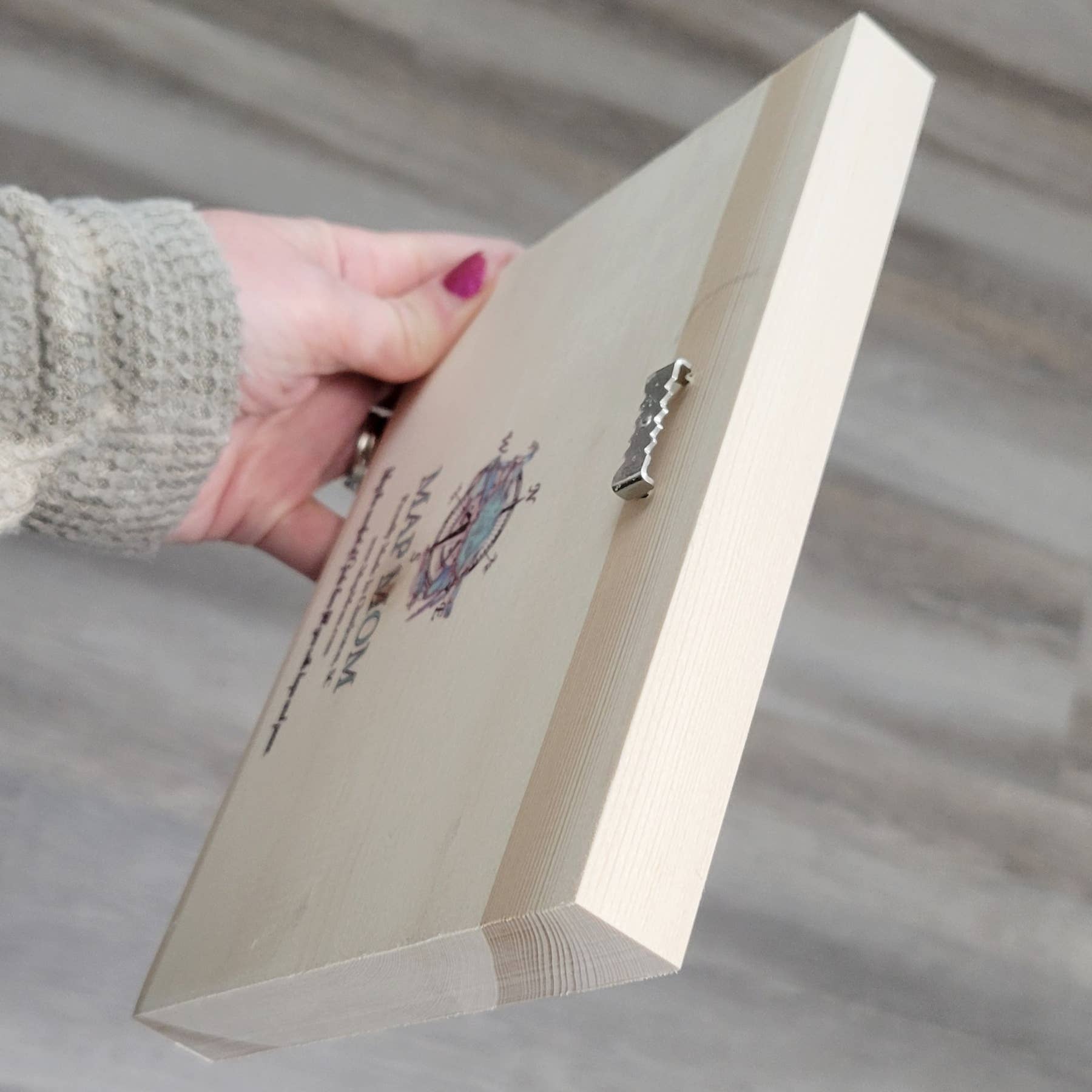 Map Mom - Wholesale Art Print - Blue Heron Wood Plank Art- 5x7 Inches- Flying3