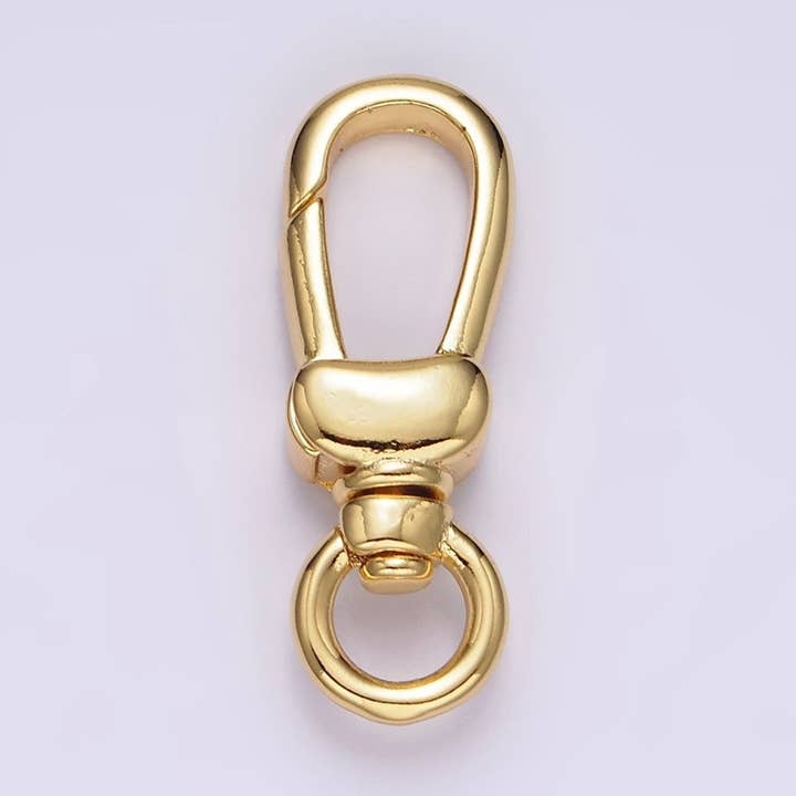 14K Gold Filled 25mm Oblong Push Snap Gate Triggerless Swivel Closure | Z-605 for wholesale by Aim Eternal
