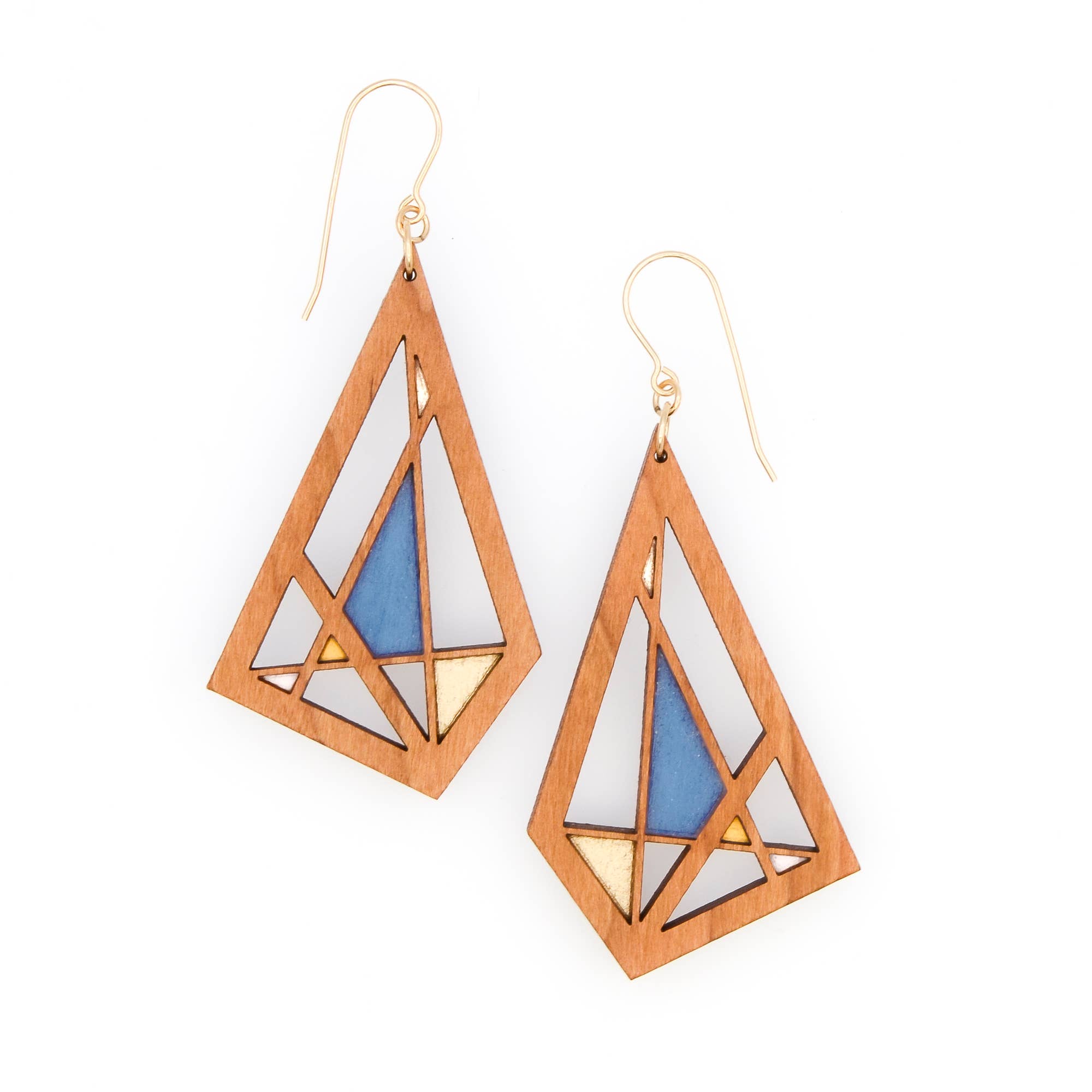 Bird of Virtue - Wholesale Dangle Earrings - Abstract Diamond Earrings · Geometric Lightweight Wood1