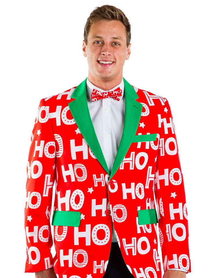 Men's Ho Ho Holla Blazer with Tie for wholesale by Tipsy Elves