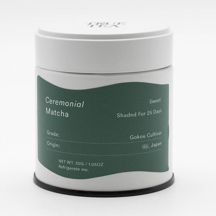 Boîte de 30g de Matcha Cérémonial pour la vente par True Tea