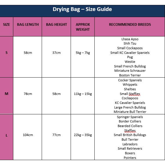 Luxury Dog Drying Bag for wholesale by Paws & Presto