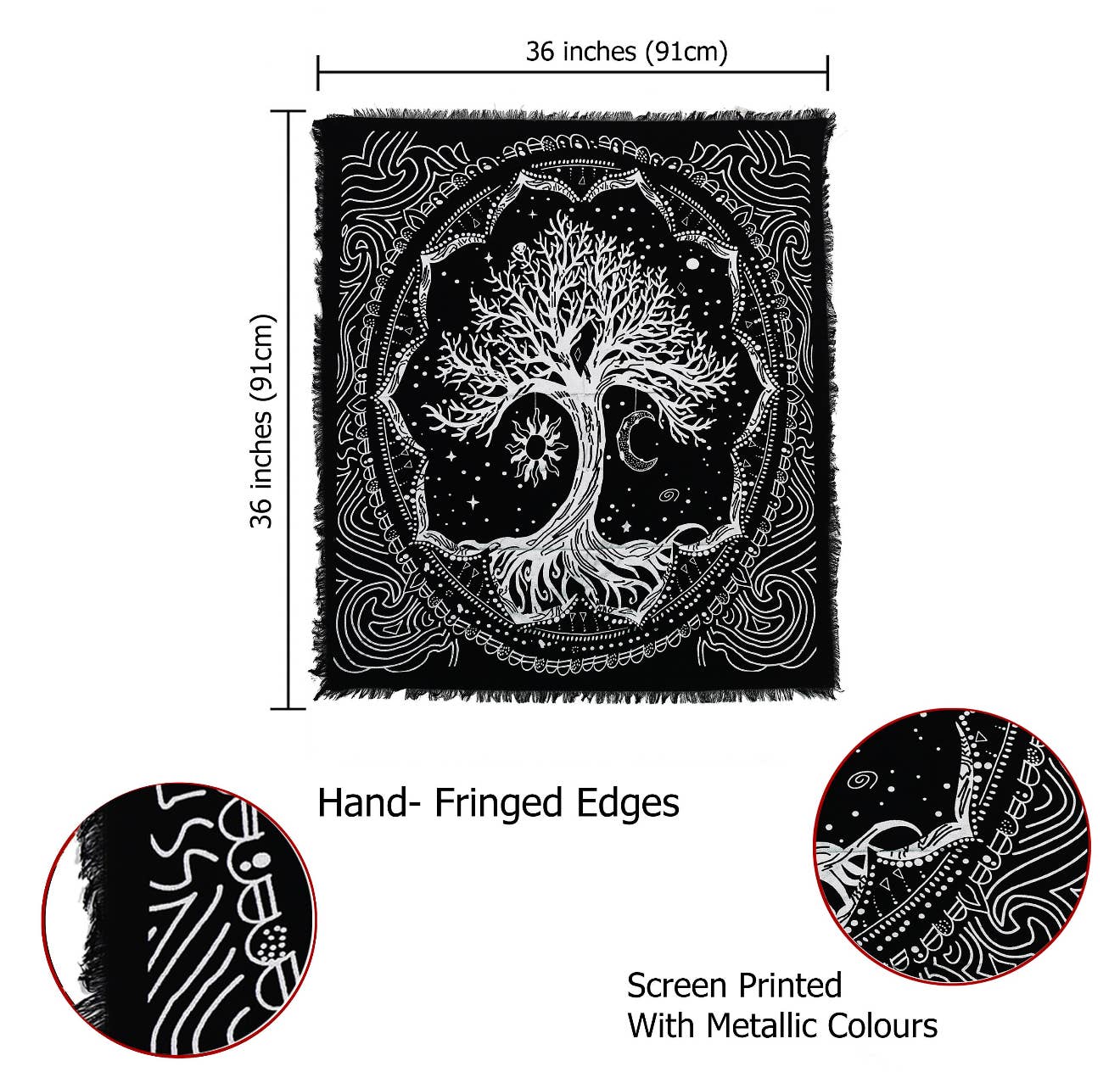 Lungta Imports - Wholesale Tapestry/Textile - Altar Cloth – Tarot Card Spread Tapestry Witchcraft 2