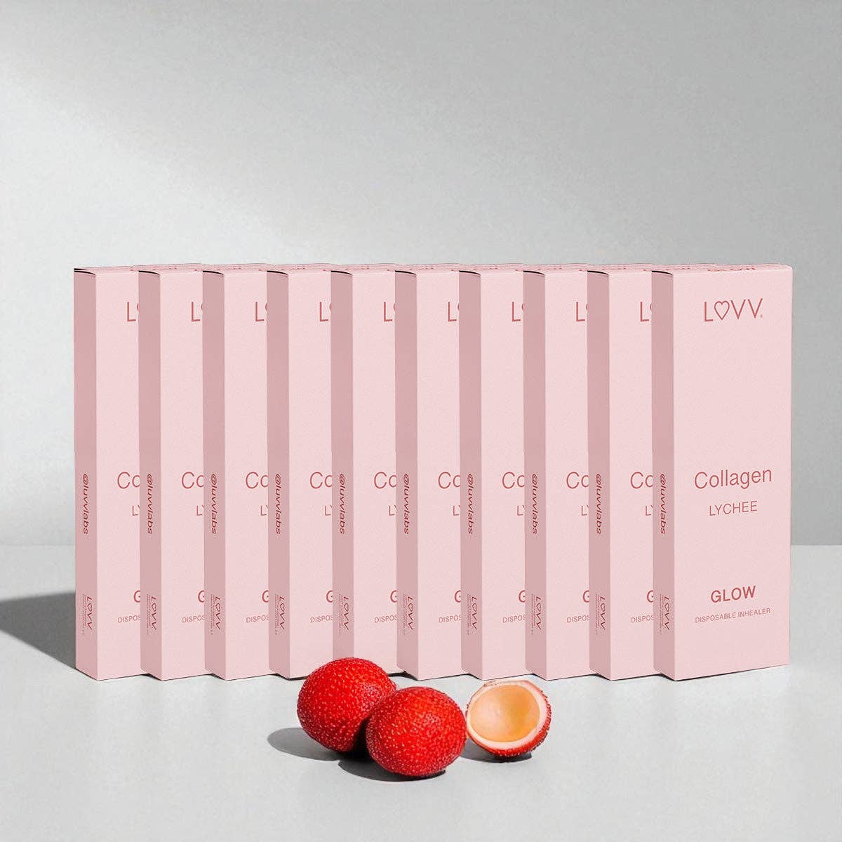 LUVV GLOW Collagen Infused Lychee Flavored Diffusers - 10-Pk for wholesale by LUVV Labs