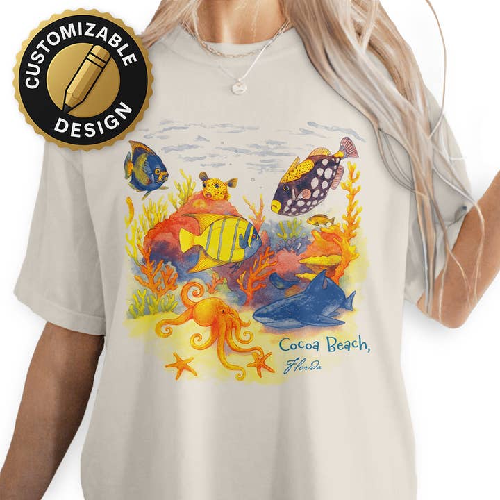 Tropical Reef Tee – Vibrant Underwater Florida Shirt for wholesale by Textile Graphix